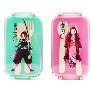 鬼滅之刃 雙層壓扣便當盒-2色- 綠色. 粉色 4713077262238