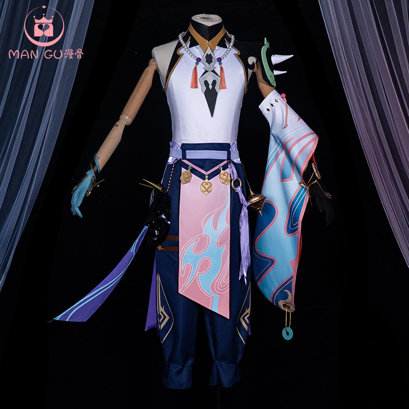 台灣 現貨漫骨cos原神cos魈cos服原神遊戲套裝cospaly服裝男全套原神魈面具 蝦皮購物
