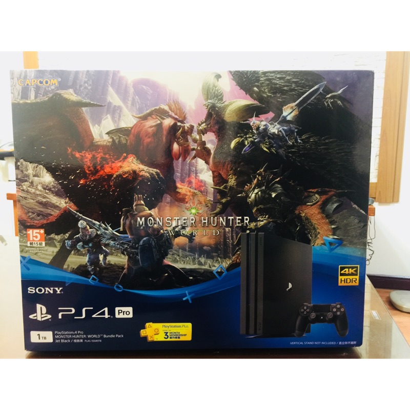 全新 未拆封 台灣公司貨PS4 Pro 1TB《魔物獵人 世界》主機同捆包 可面交