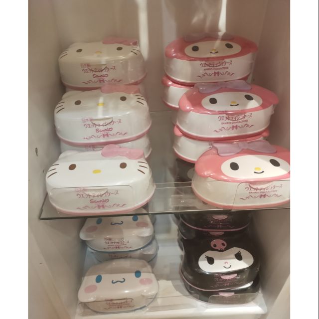 （日本帶回）三麗鷗 Hello Kitty 大耳狗 美樂蒂 酷洛米濕紙巾盒子