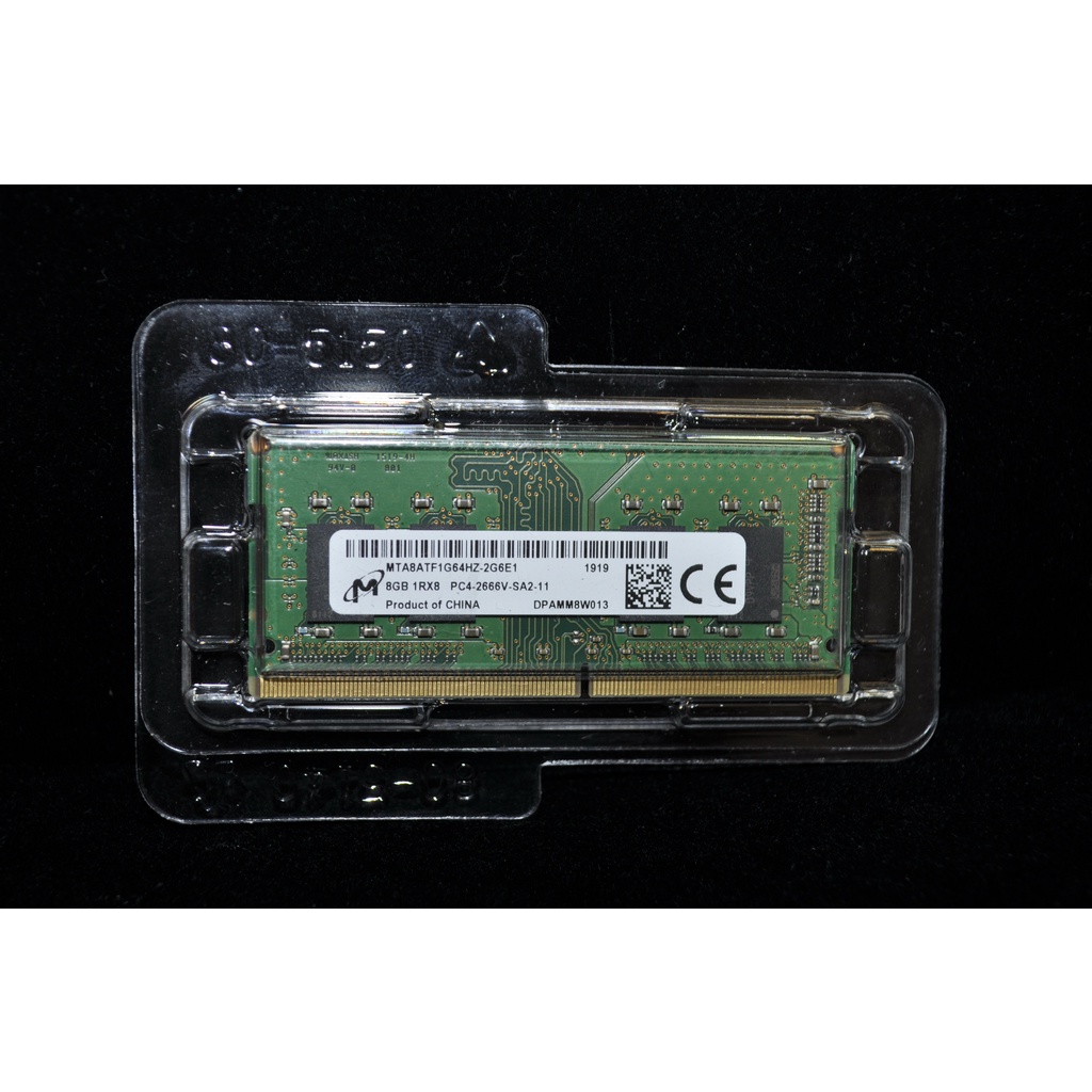 少用極新！美光 Micron DDR4-2666 8G 雙面顆粒 筆電記憶體 MTA8ATF1G64HZ-2G6E1