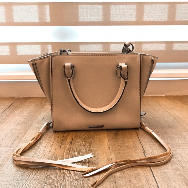 Rebecca minkoff side zip mini regan tote 米白色