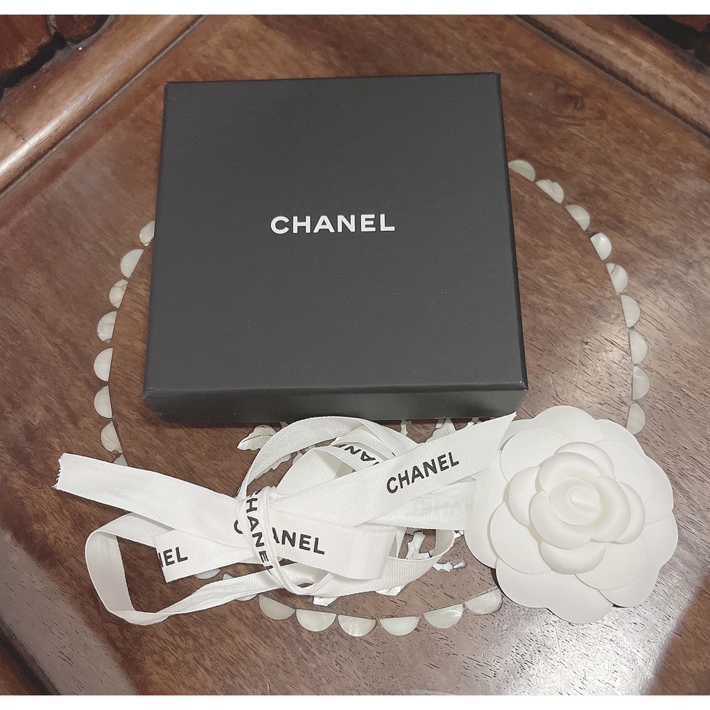 【二手名牌紙盒】香奈兒 Chanel  精品專櫃紙盒- 紙盒+緞帶+ 山茶花禮花 正品 禮物盒