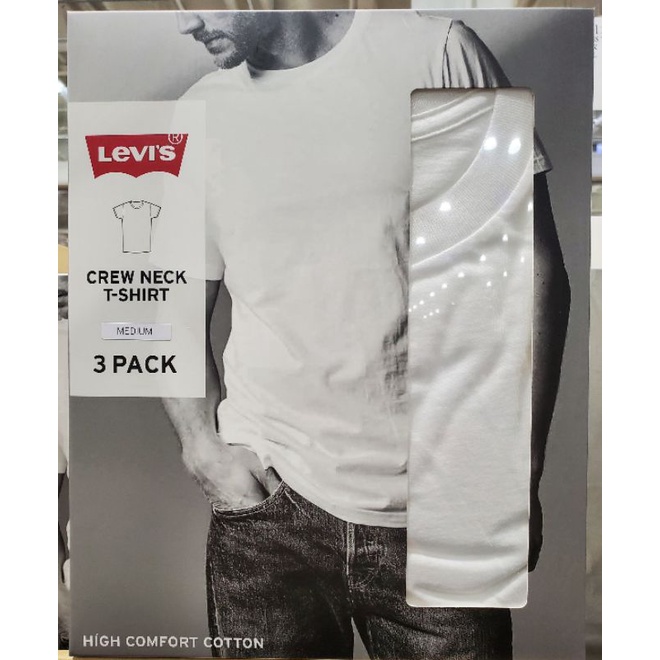 【小如的店】COSTCO好市多代購~LEVI'S 男短袖純棉上衣/圓領T恤/內衣(每組3件)亞洲尺寸 135115