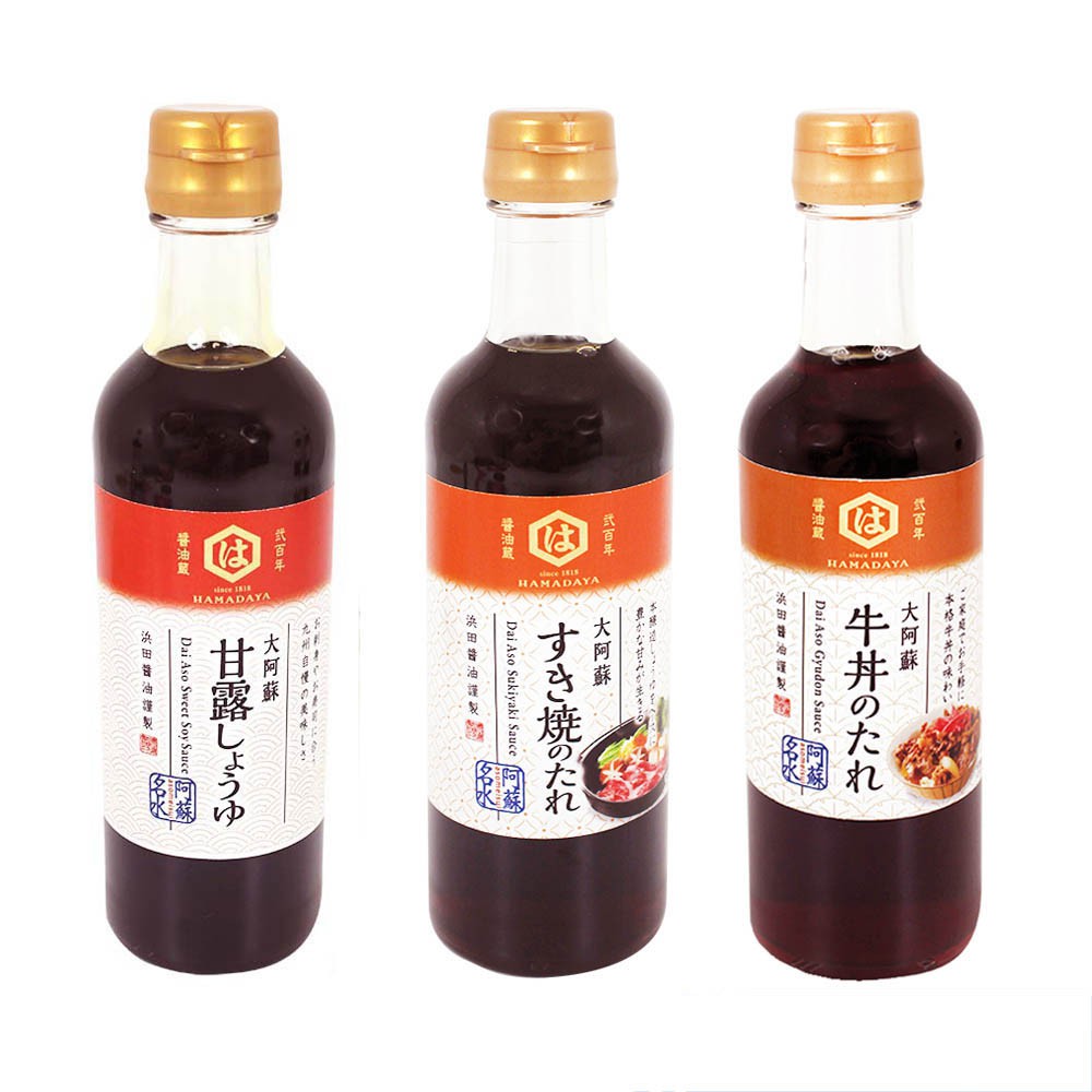 【蝦皮特選】日本HAMADAYA濱田 大阿蘇甘露醬油/壽喜燒汁/丼飯用醬汁(300ml)