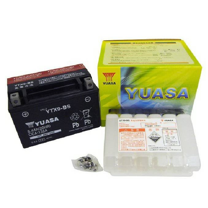 YTX9-BS 9號 湯淺 機車電瓶 電池 全新 未加水 另售充電器