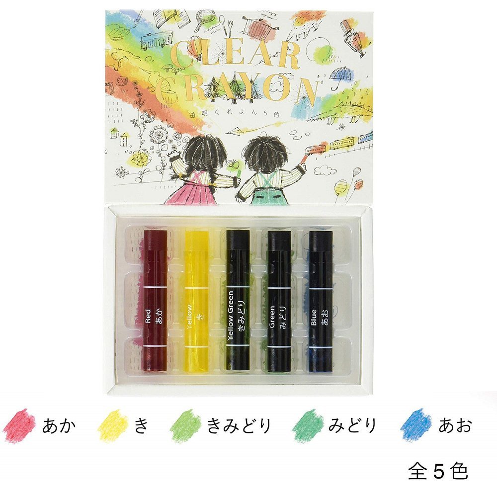 【 繽菇文創 】日本製 Kokuyo NEON CRAYON 螢光蠟筆 透明蠟筆 安全畫 兒童蠟筆