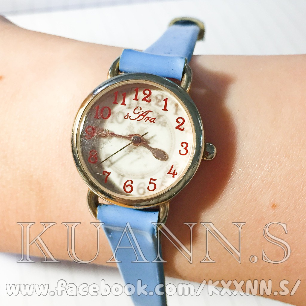 ::KUANN 於小飾::s Ara 玫瑰金 湯匙 叉子 餐具 指針 金錶 石英錶｜古董錶 復古錶 小錶 圓錶