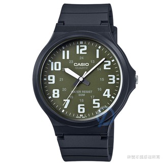 【CASIO】 卡西歐大錶徑簡約石英錶-綠 / MW-240-3B (原廠公司貨全配盒裝)