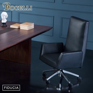 絕版品出清|BOCELLI｜FIDUCIA自信風尚高背辦公椅 義大利牛皮 經典黑|主管椅|原價29800特價19800