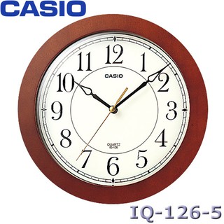 【3CTOWN】含稅開發票【公司貨附保卡】CASIO卡西歐 IQ-126-5 白面黑字 木紋靜音掛鐘