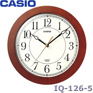 【3CTOWN】含稅開發票【公司貨附保卡】CASIO卡西歐 IQ-126-5 白麵黑字 木紋靜音掛鐘