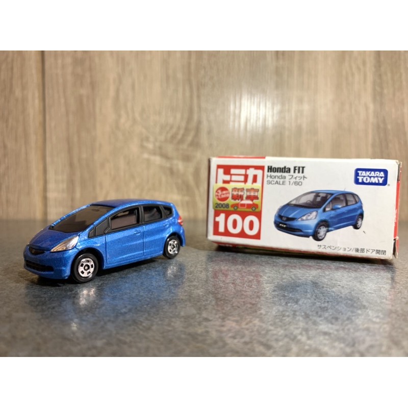 Tomica 多美 新車貼 No.100 Honda 本田 Fit 二代 2代 藍色 盒損出清