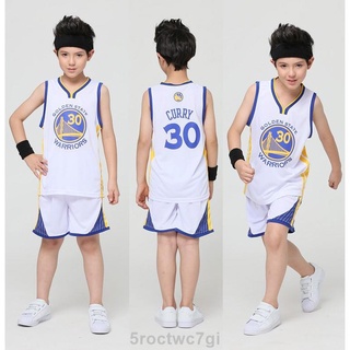 【萬家】NBA童裝 金州勇士球衣兒童 30號 Stephen Curry 小孩籃球訓練套裝 幼稚園表演服 親子服 兒