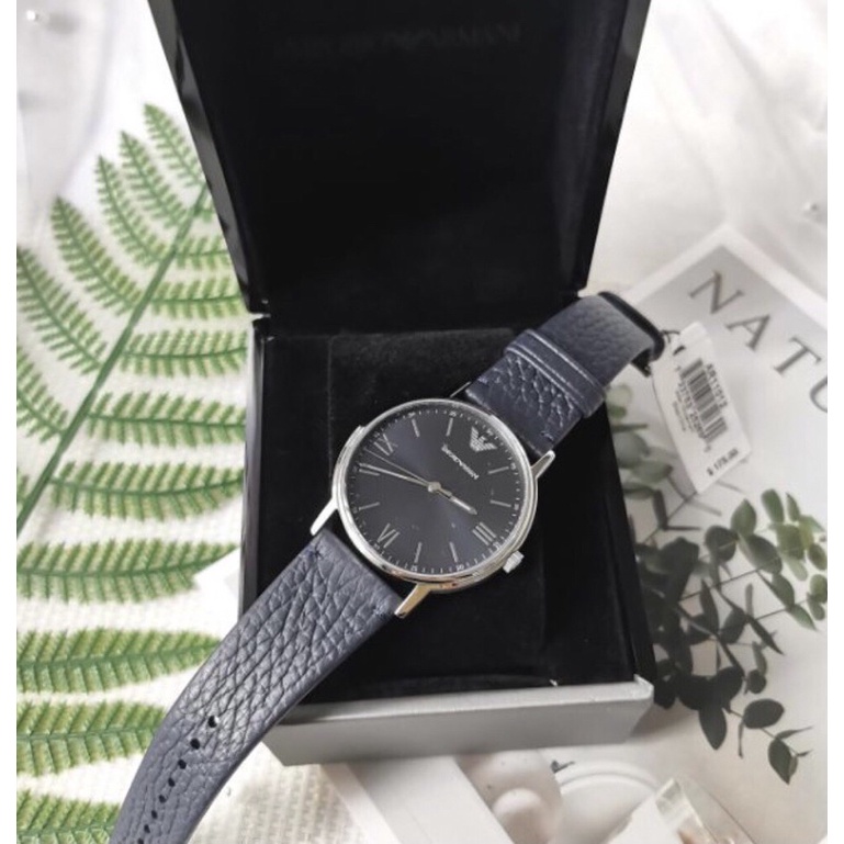 🔥卡拉國內外代購🔥限時預購 Emporio Armani 男生時尚手錶 AR11012 藍色皮質 銀扣