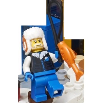 磚家 LEGO 樂高 人偶 Man 老人 hol269 80109 含釣竿 魚