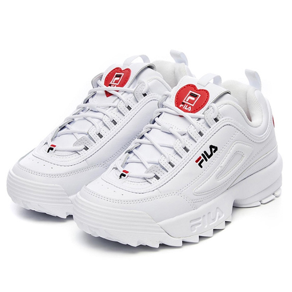 FILA DISRUPTOR II 女鞋 老爹鞋 鋸齒鞋 休閒 情人節 厚底 增高 白【運動世界】5-C608V-113