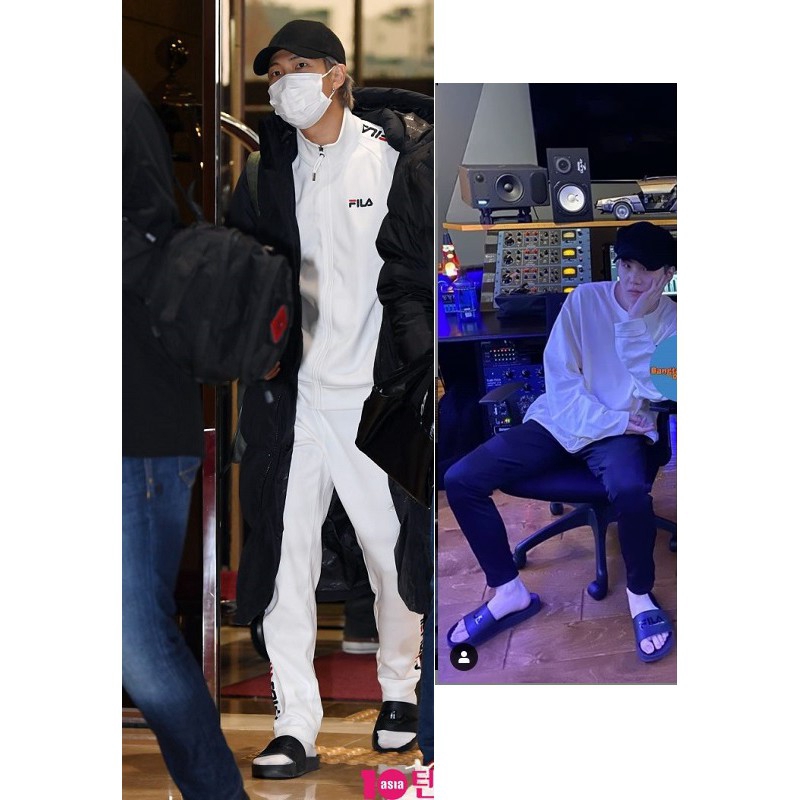 BTS RM &amp; SUGA Wearing Fila Slipper