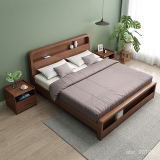 床架雙人加大 全實木床簡約現代北歐1.5單雙人主臥室經濟戶型簡易1.8米抽屜床架 床架單人加大