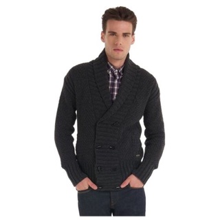 Superdry Parliament Duffle Cardigan Charcoal Marl Grey