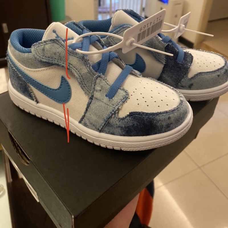 【NIKE 耐吉】Air Jordan 1 Low ALT TD 10C 童鞋 小童 白藍色 單寧 牛仔