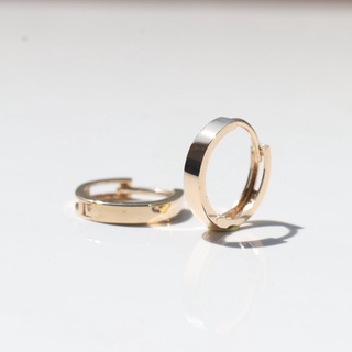 14K Wide Cycle Lock Earring 寬圓耳扣耳環 (內徑10mm) (單個)