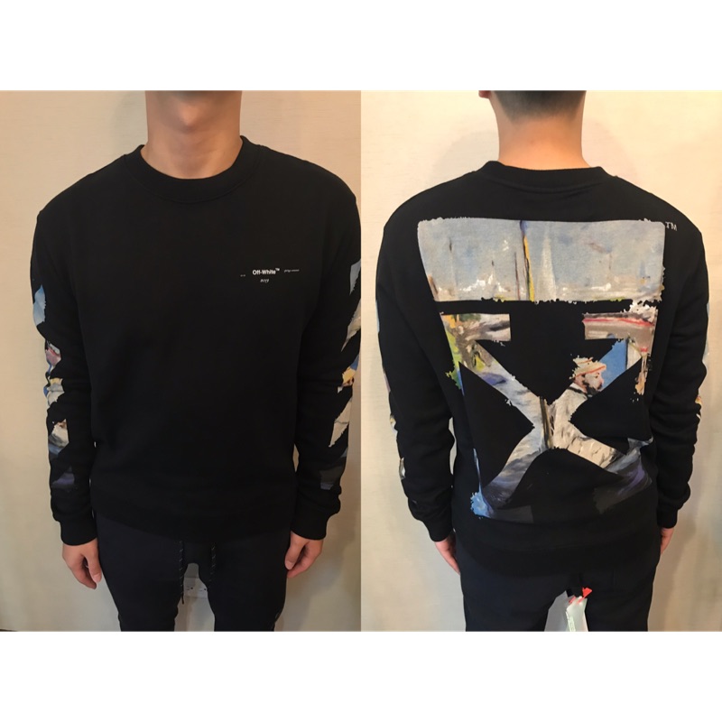 Limit精品 Off White Offwhite 印象派油畫最新款大學t長袖 蝦皮購物