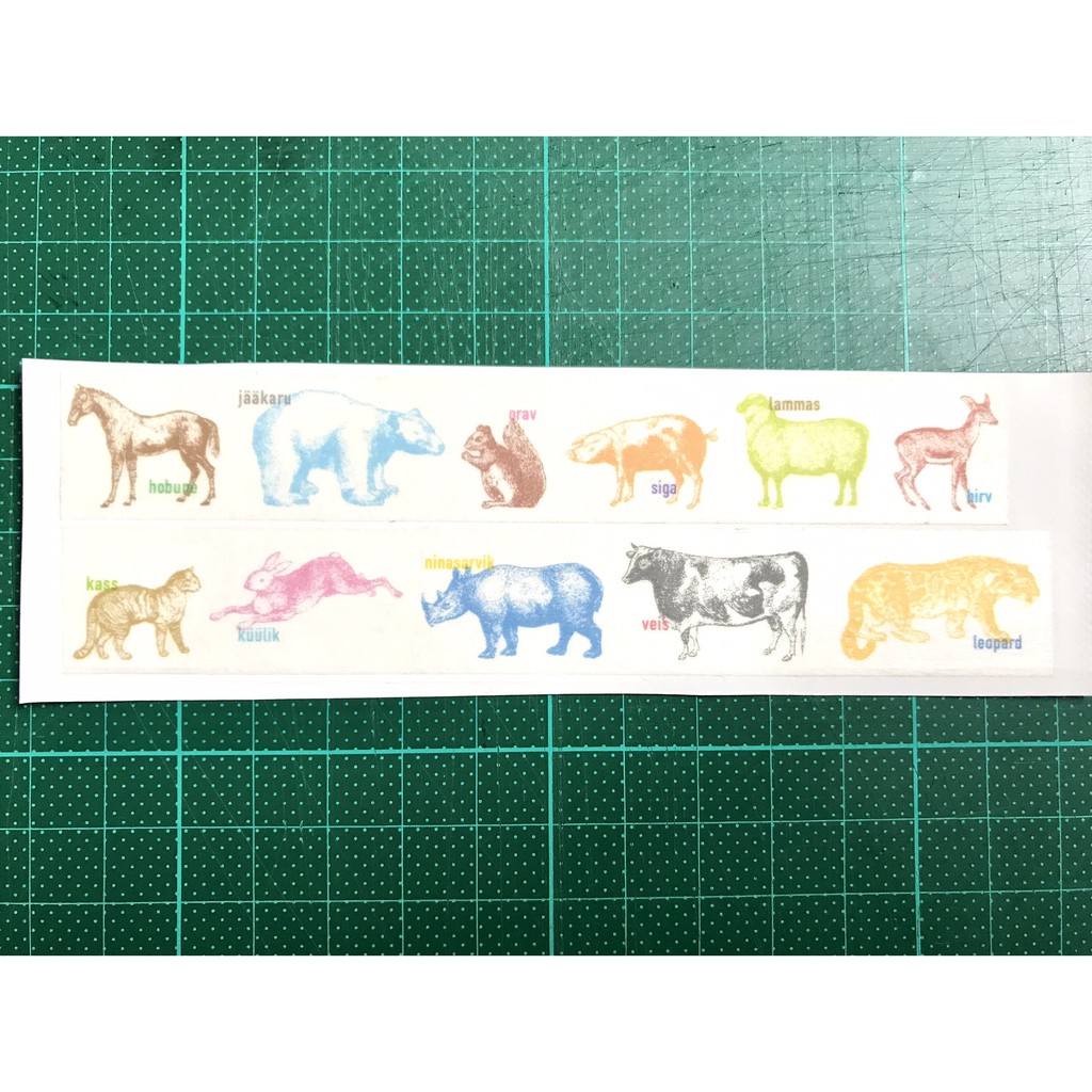 紙膠帶離型紙分裝一張一循環mt 15aw 動物彩色貼紙 蝦皮購物