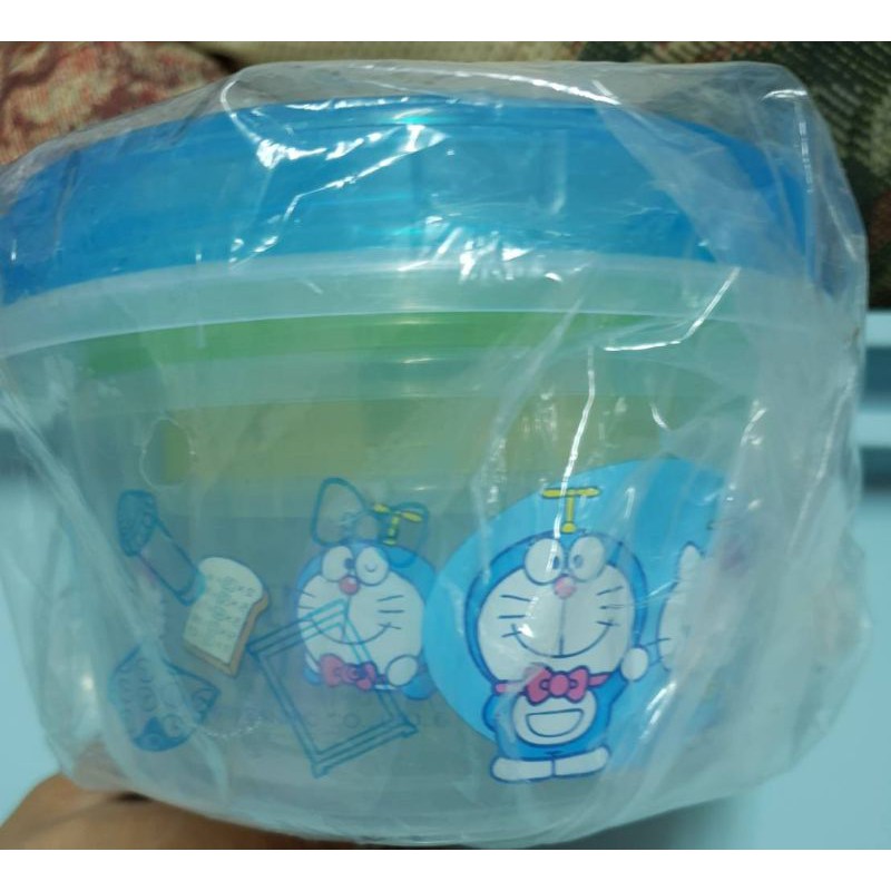 正版 三麗鷗×哆啦A夢 一番賞 12號 kitty 小叮噹 3入保鮮罐 保鮮盒