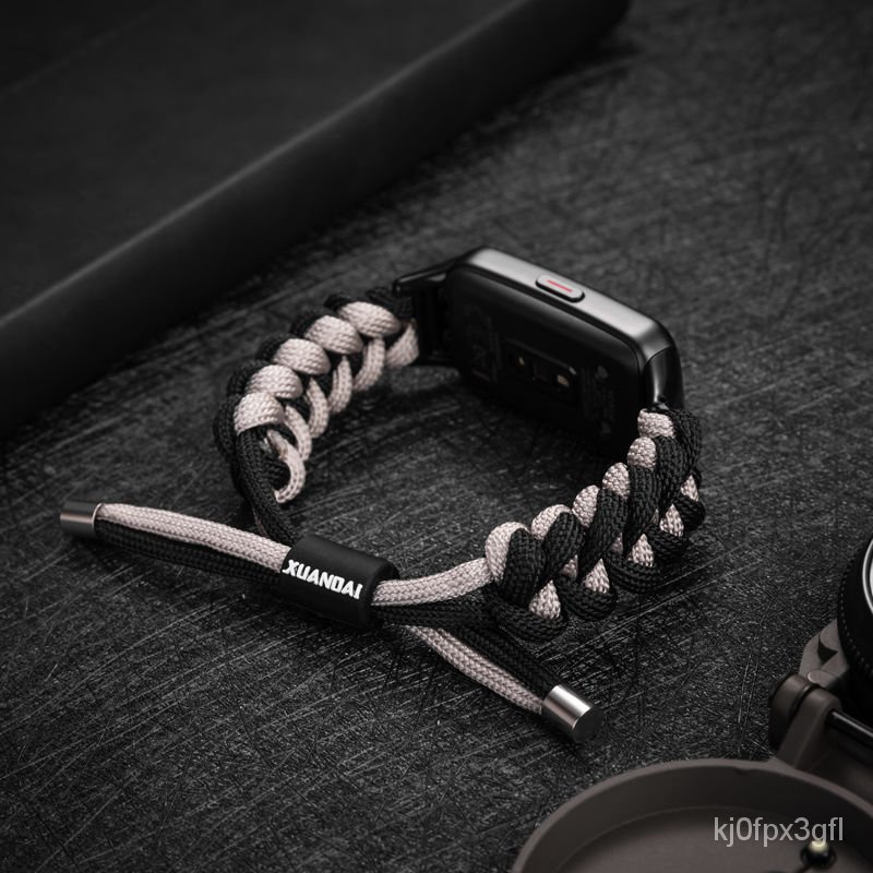 適用榮耀手環6腕帶華為榮耀智能運動手環6nfc版錶帶編織傘繩定製 mStn