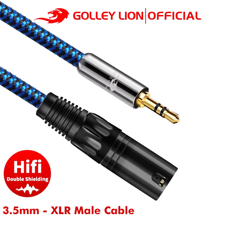 Golley LION 3.5 毫米轉 XLR 公頭電纜,兼容手機、放大器、平板電腦、筆記本電腦、混音器、揚聲器