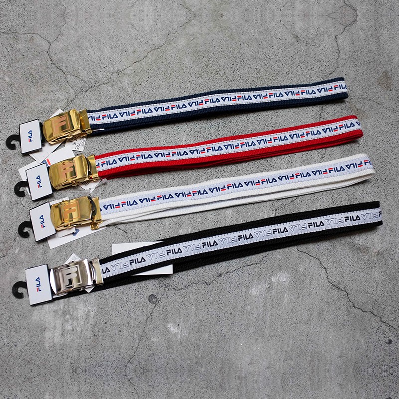 車庫服飾- -現貨 日本限定 FILA LOGO BELT 織條 皮帶