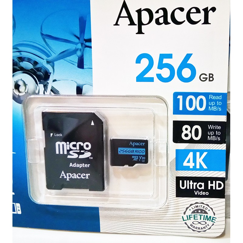 [讀100寫80終保] Apacer 宇瞻 256GB MicroSDXC U3 V30 記憶卡 行車紀錄器 256g