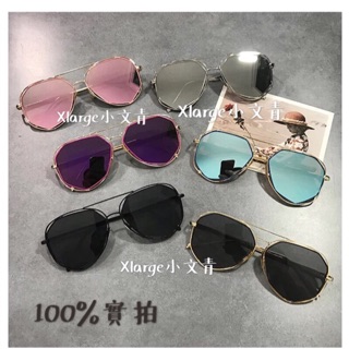 Lazy/ 👓miss女孩韓國遮素顏個性不規則太陽眼鏡 明星墨鏡 百搭前衛幾何眼鏡 鍍膜鏡面反光太陽鏡