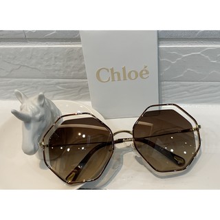 【全新】Chloe 八角型時尚造型款太陽眼鏡 墨鏡(琥珀)
