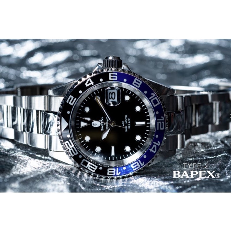 [預購] 超人氣致敬 − A BATHING A PE®  BAPEX「藍黑」TYPE-2 手錶［日本公司貨］