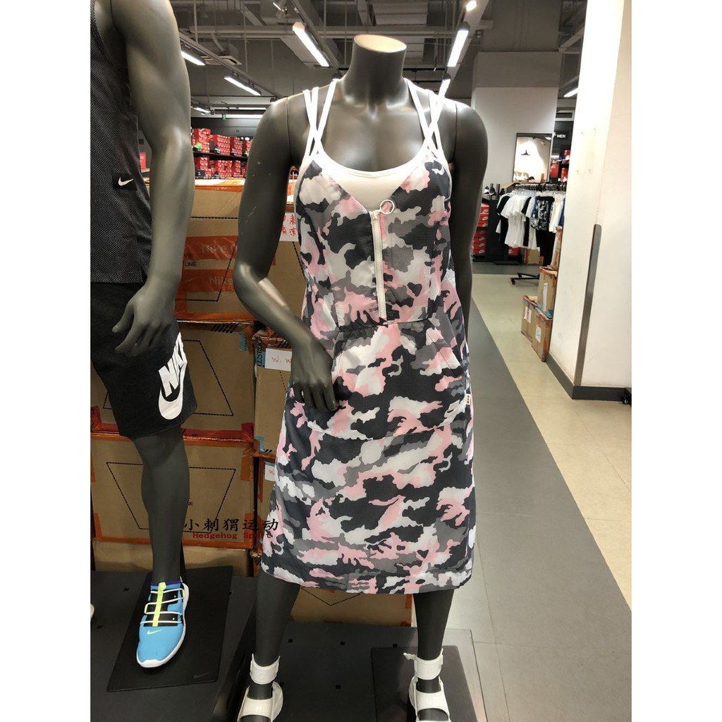 專柜正品耐克 Nike Nsw 女子運動休閑迷彩吊帶裙 100 蝦皮購物