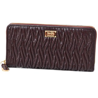 COACH 長夾皮夾抓皺皮革全皮拉鍊全省專櫃可送修保養全新100%正品 跨年聖誕節生日禮物1111