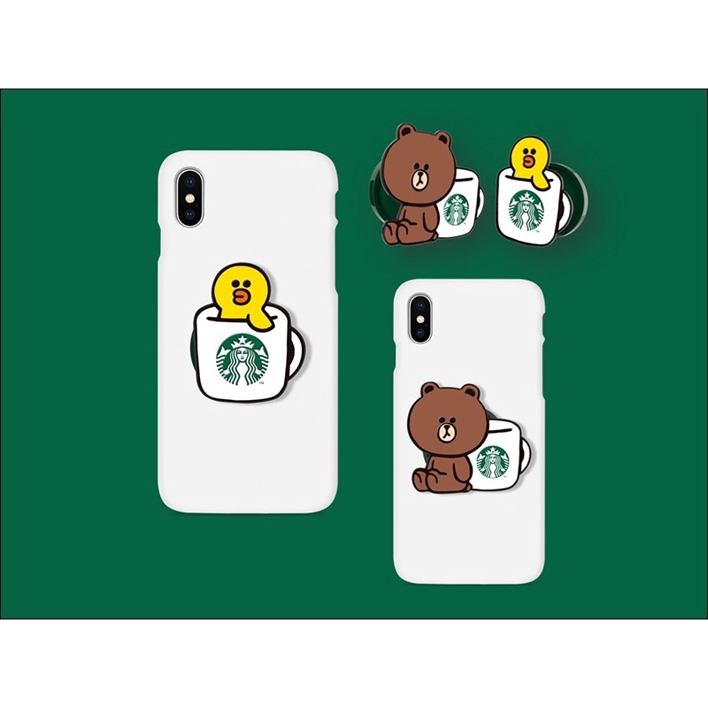星巴克 莎莉手機支架 LINE Pay 熊大手機支架 星巴克手機支架 LINE FRIENDS熊愛地球隨行卡