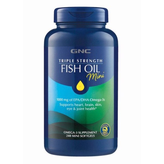 現貨在台 美國GNC代購 三效魚油 Fish Oil DHA+EPA 迷你型 240顆