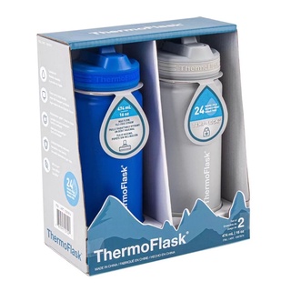 好市多代購 Thermoflask 不鏽鋼保冷瓶 474毫升 X 2件組 灰+藍色/綠+粉色