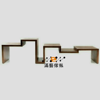 744現代簡約茶几 實木美式鄉村復古做舊 方形高低款茶几