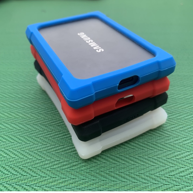 ♡熱銷 數位收納盒 便攜包 收納盒 適用於三星T7保護套Touch指紋SSD移動固態硬碟矽膠防摔防震收納包