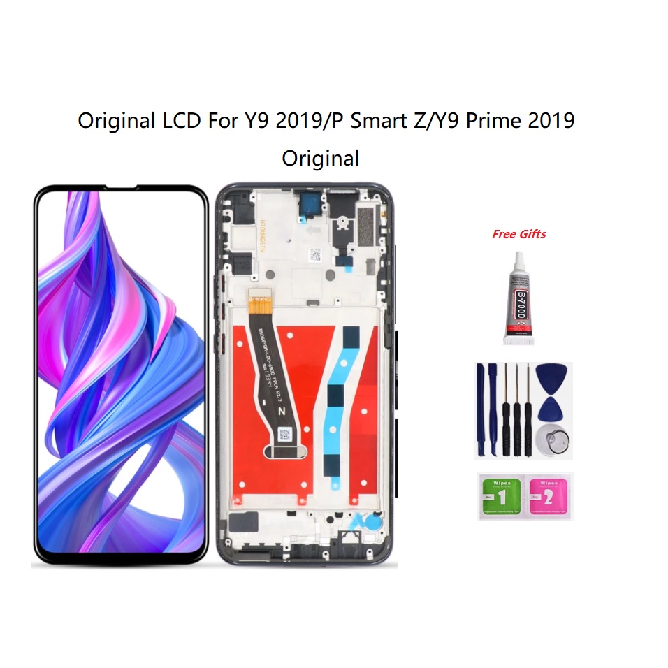 適用於華為 Y9 2019 Y9 PRIME 2019 P SMART Z LCD 顯示屏的 LCD 顯示屏, 帶框架觸