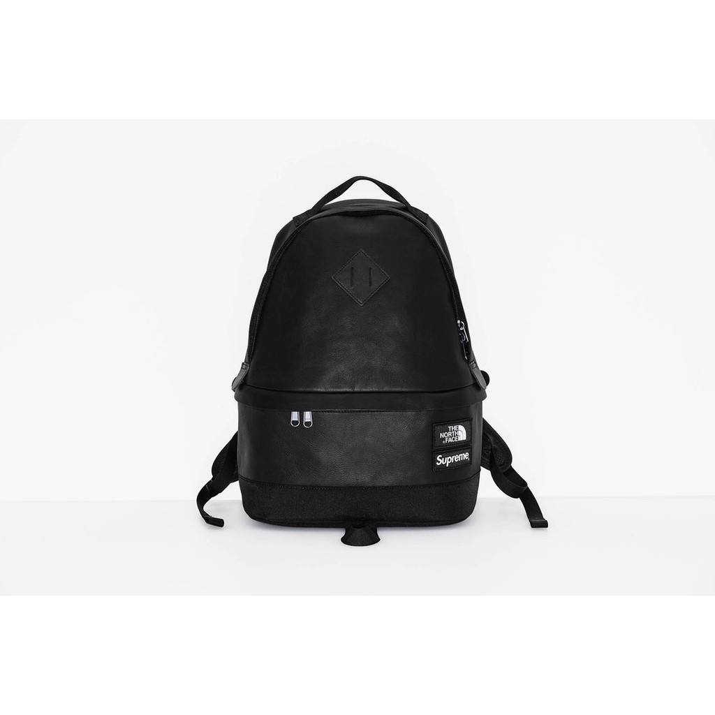 supreme north face leather backpack
