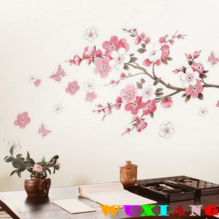 五象設計 花草樹木277 DIY 壁貼 桃花溫馨家居裝飾牆貼畫 中式創意裝飾畫房間裝飾