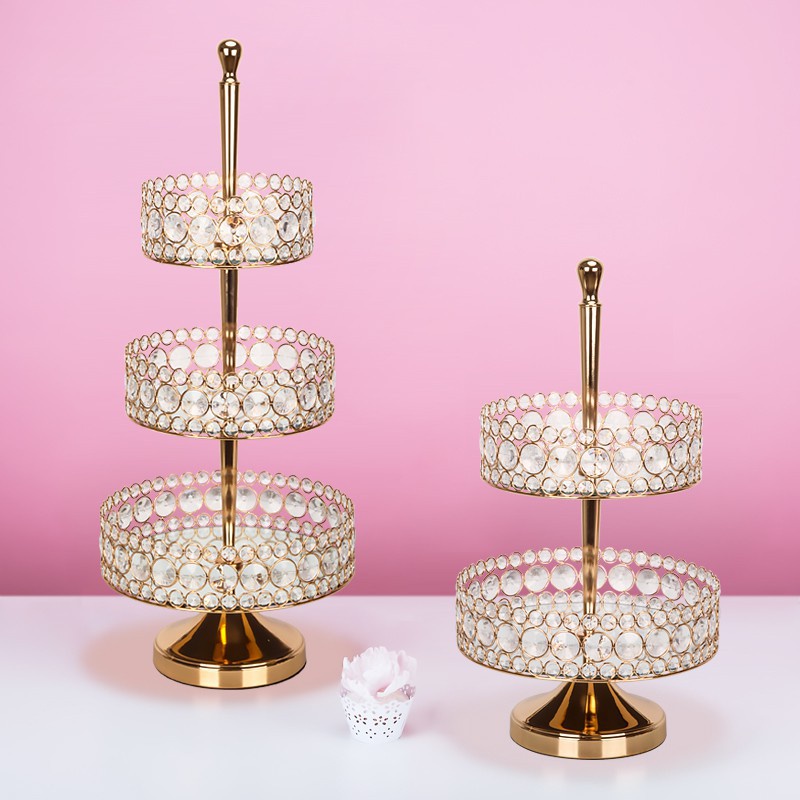 金色歐式多層蛋糕架子蛋糕盤托盤甜品臺展示架擺件甜品架婚慶道具