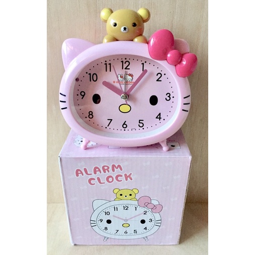 Hello Kitty-凱蒂貓、鬧鐘、可愛臉蛋頭型、KT大頭鬧鐘、趴趴熊大頭kitty立體鬧鐘、時鐘(粉色)