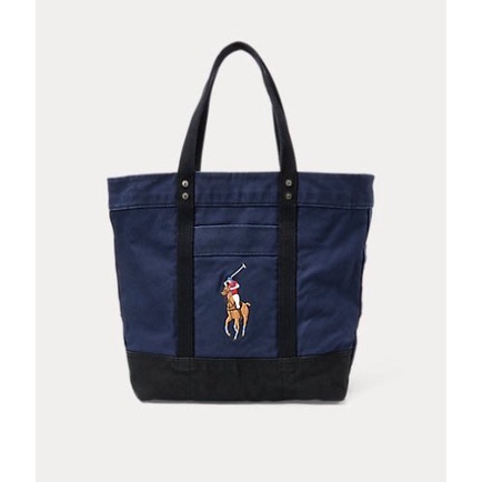 POLO Ralph Lauren 大馬 托特包 帆布包 購物包 彩色大馬 logo 現貨 藍色