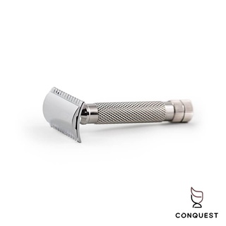 【 CONQUEST 】義大利 RazoRock Old Type Razor 開放式傳統刮鬍刀 316L不鏽鋼手柄
